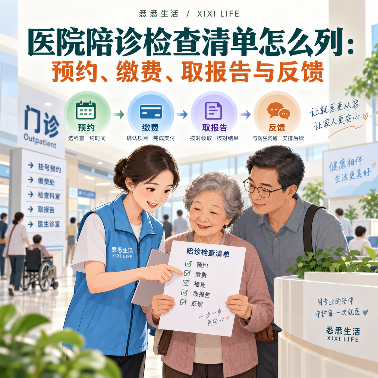 医院陪诊检查清单怎么列：预约、缴费、取报告与反馈
