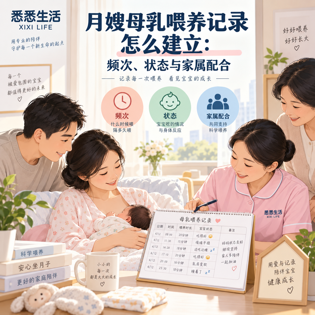 月嫂母乳喂养记录怎么建立：频次、状态与家属配合