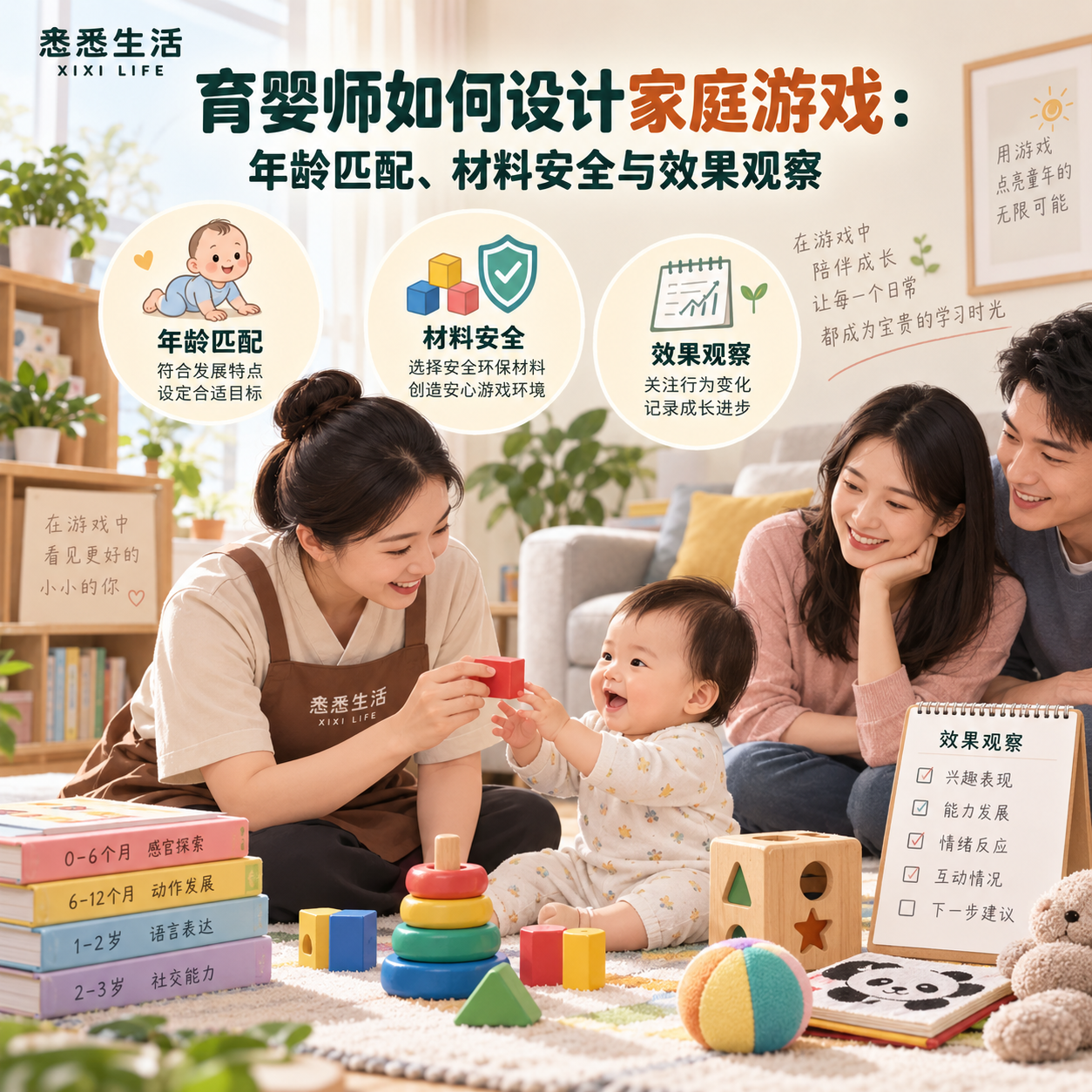 育婴师如何设计家庭游戏：年龄匹配、材料安全与效果观察