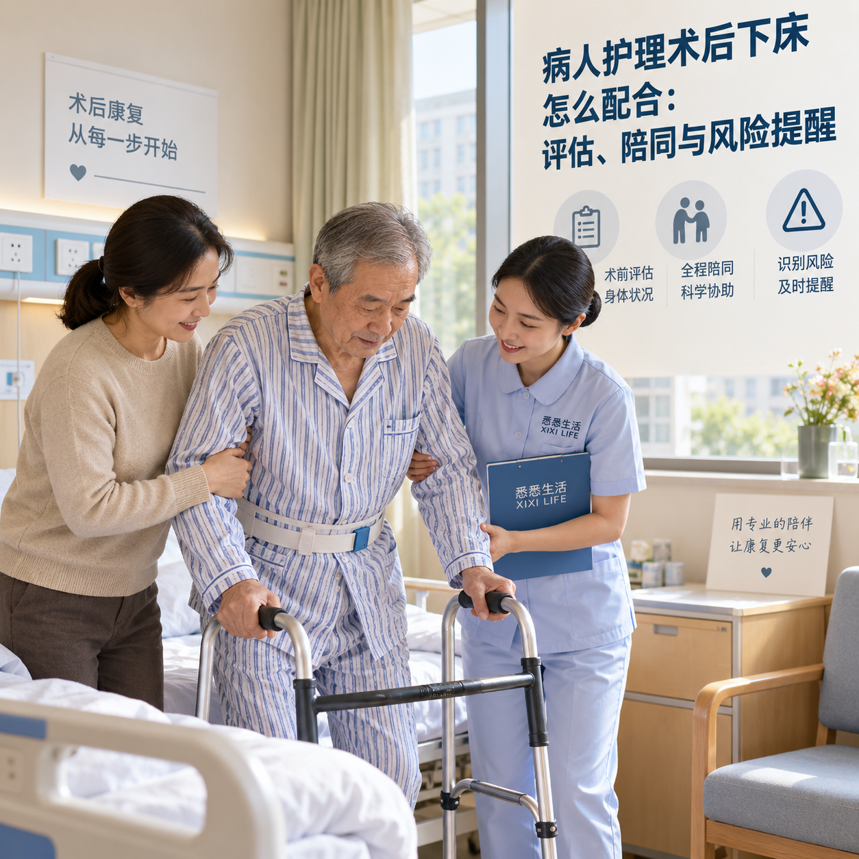 病人护理术后下床怎么配合：评估、陪同与风险提醒