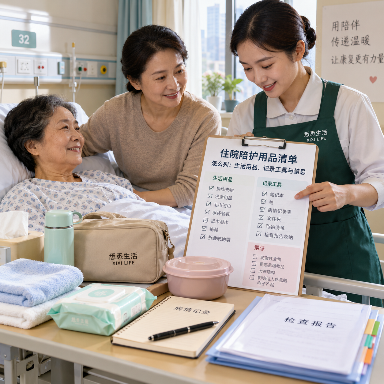 住院陪护用品清单怎么列：生活用品、记录工具与禁忌