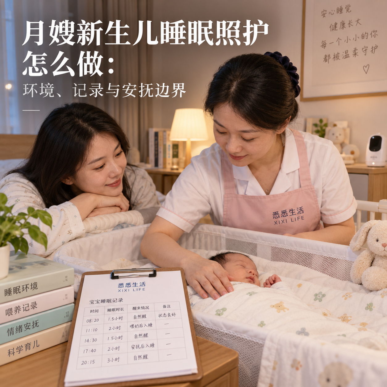 月嫂新生儿睡眠照护怎么做：环境、记录与安抚边界