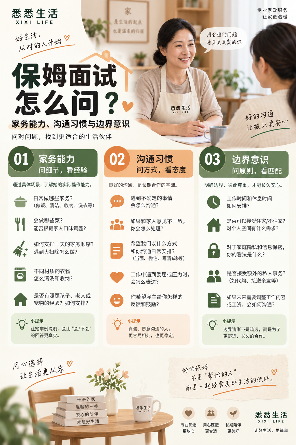 保姆面试怎么问：家务能力、沟通习惯与边界意识