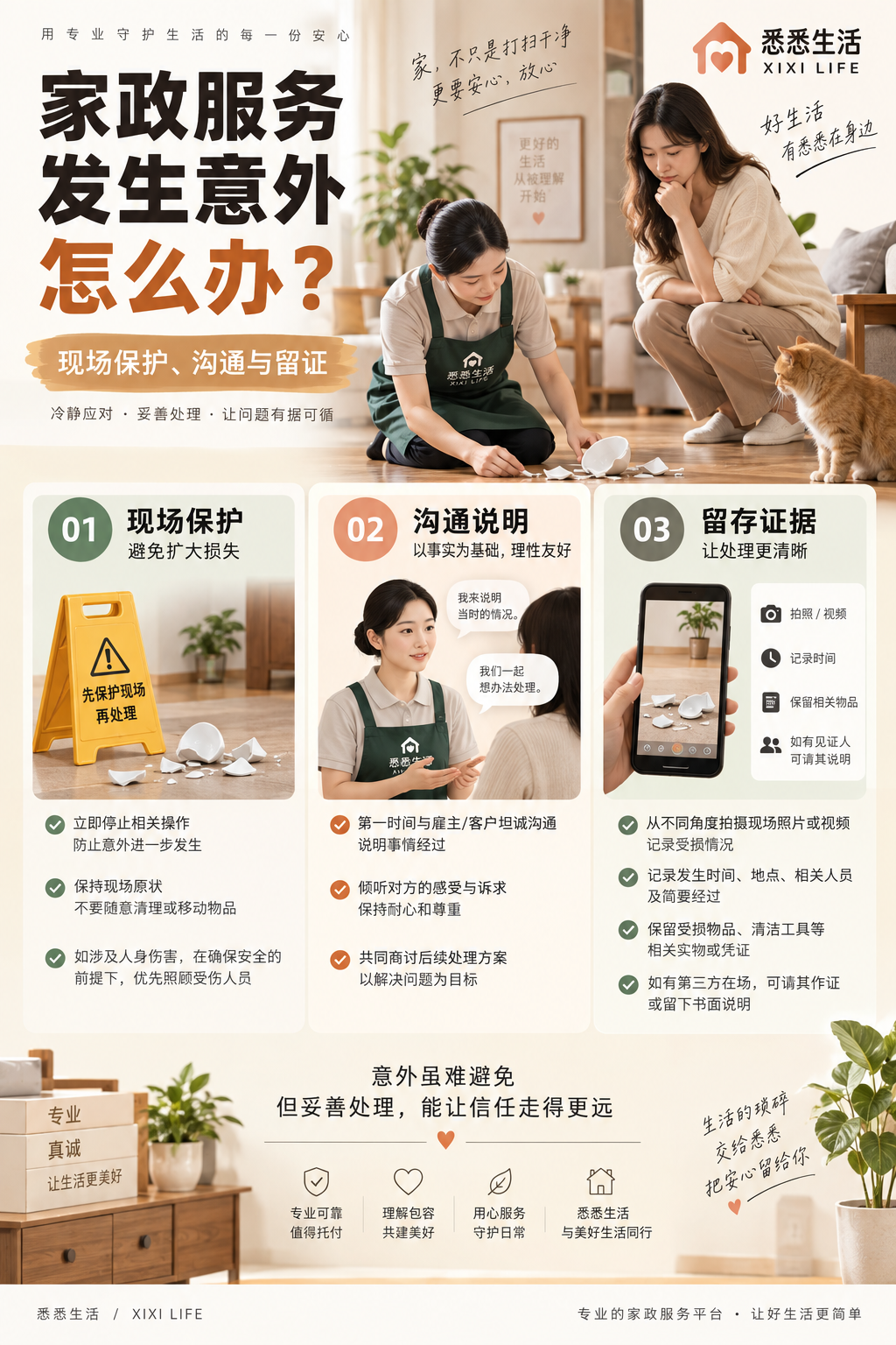 家政服务发生意外怎么办：现场保护、沟通与留证