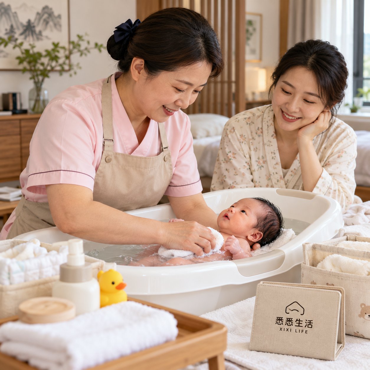 月嫂新生儿洗澡怎么安排：水温、姿势与脐部保护