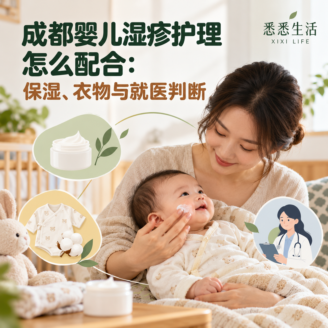 成都婴儿湿疹护理怎么配合：保湿、衣物与就医判断