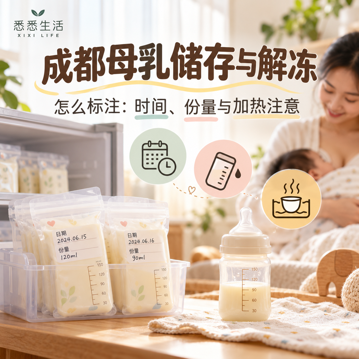 成都母乳储存与解冻怎么标注：时间、份量与加热注意