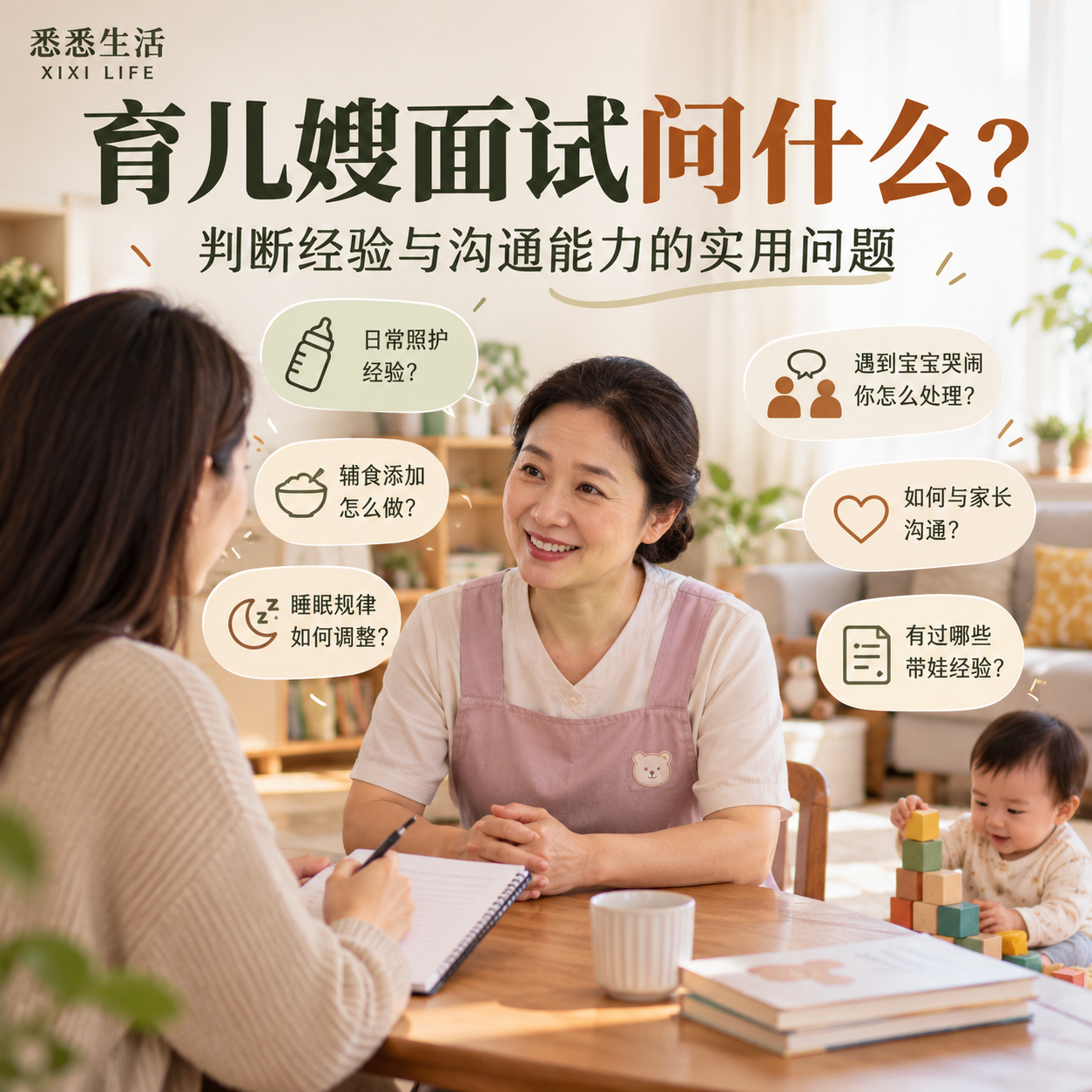 育儿嫂面试问什么？判断经验与沟通能力的实用问题