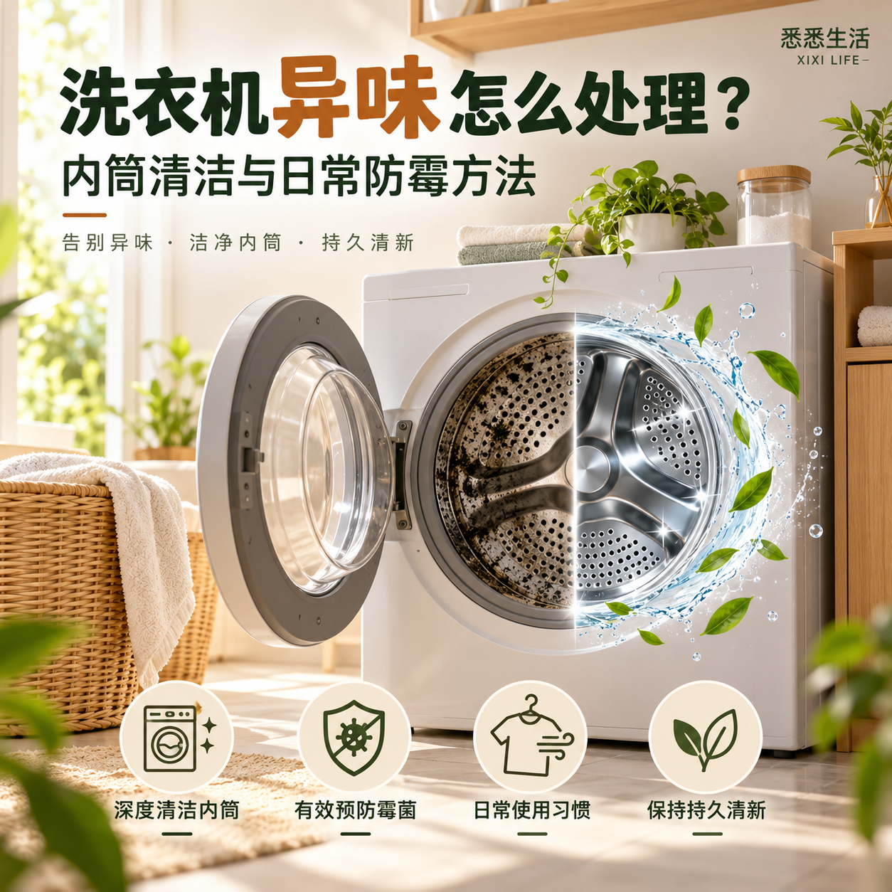 洗衣机异味怎么处理？内筒清洁与日常防霉方法