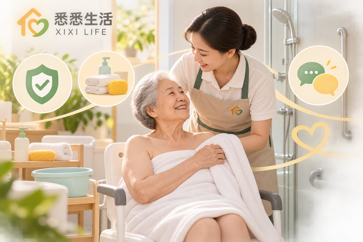 护工协助老人洗澡怎么做：安全评估、用品准备与沟通要点
