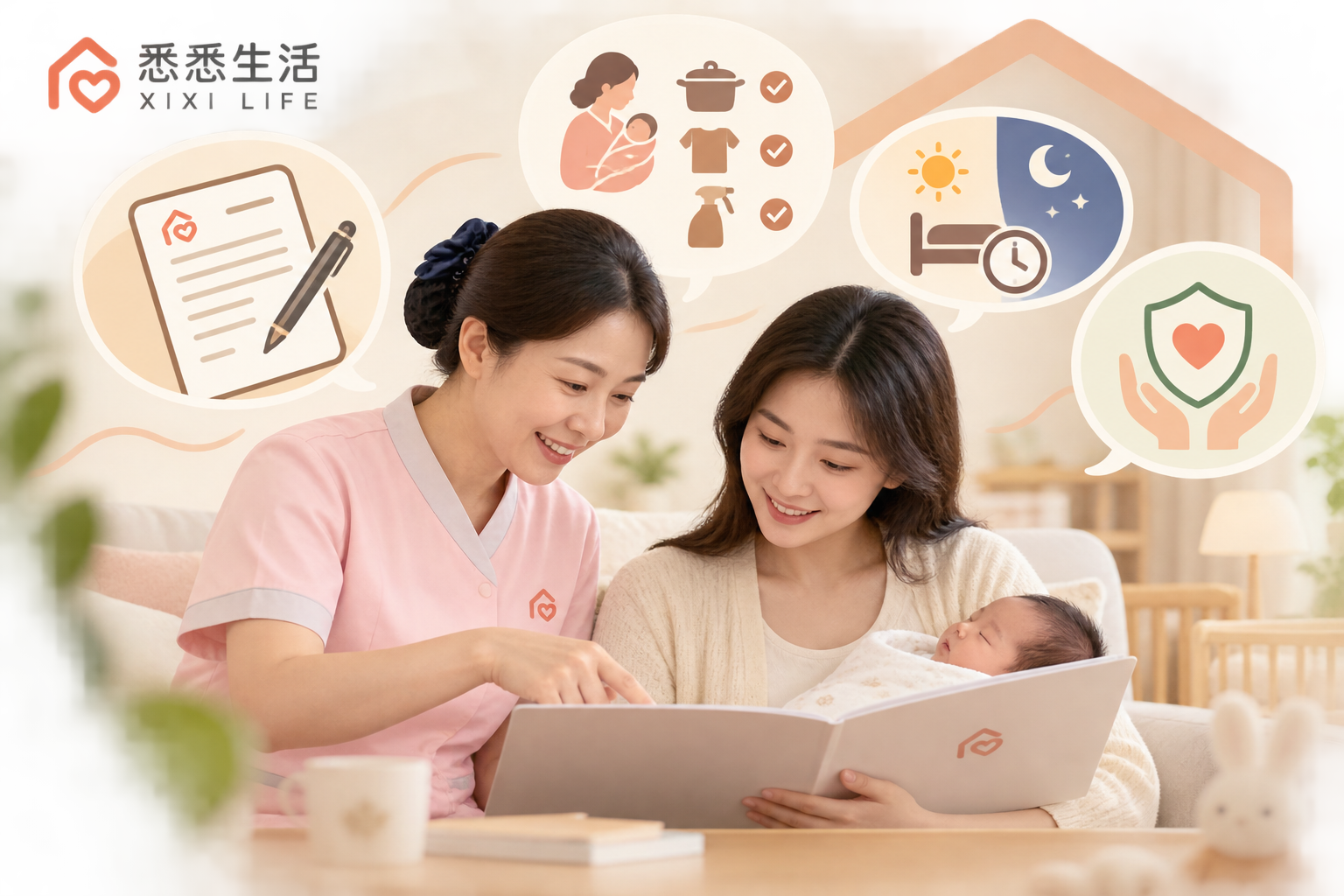 月嫂服务合同怎么看：工作内容、休息与风险条款