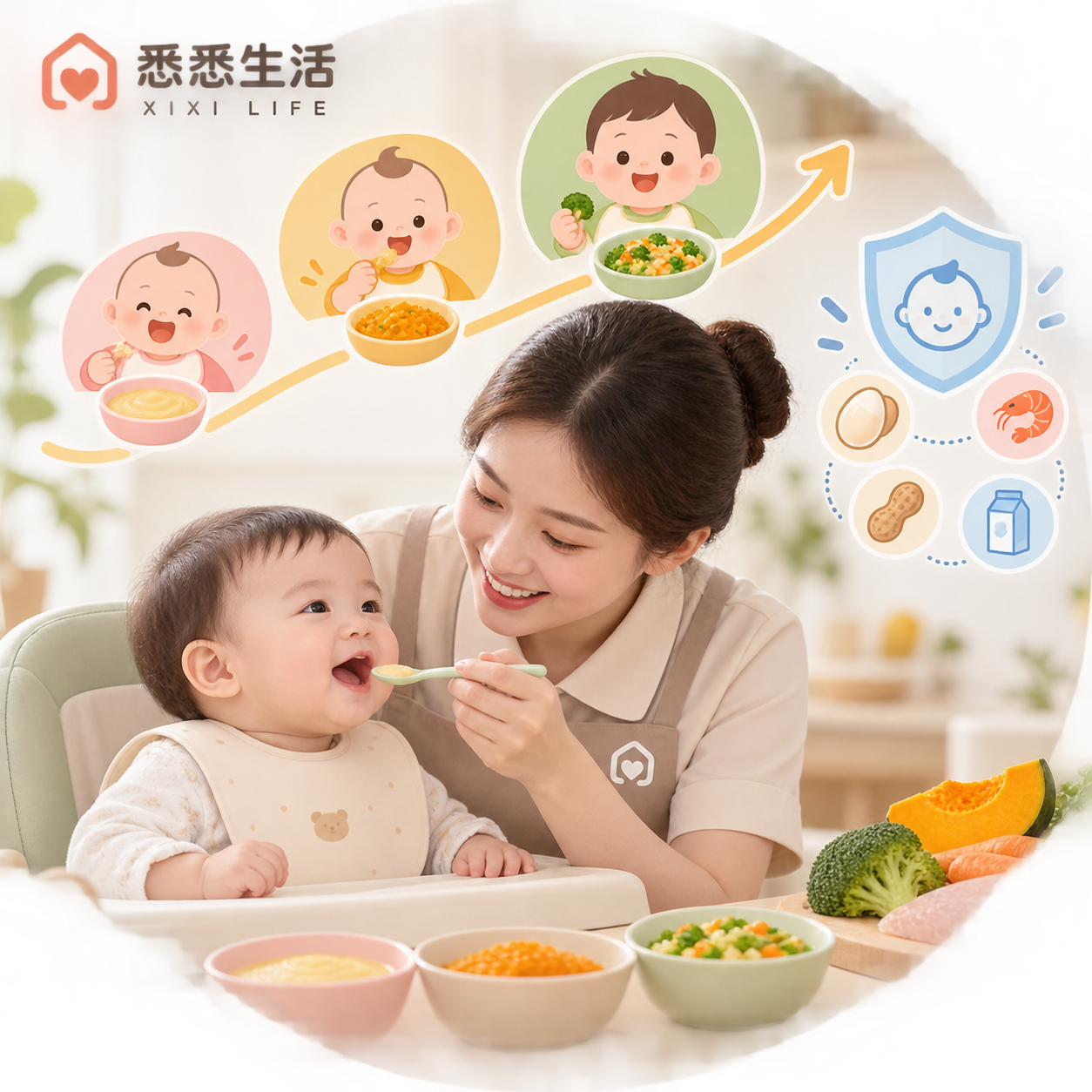育儿嫂辅食添加怎么安排：月龄、质地与过敏观察