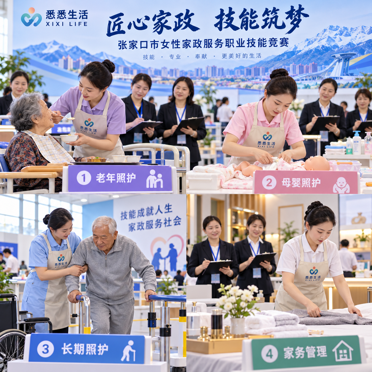 张家口巾帼家政技能大赛举办：60名选手竞逐四项目，6万余人输送京津