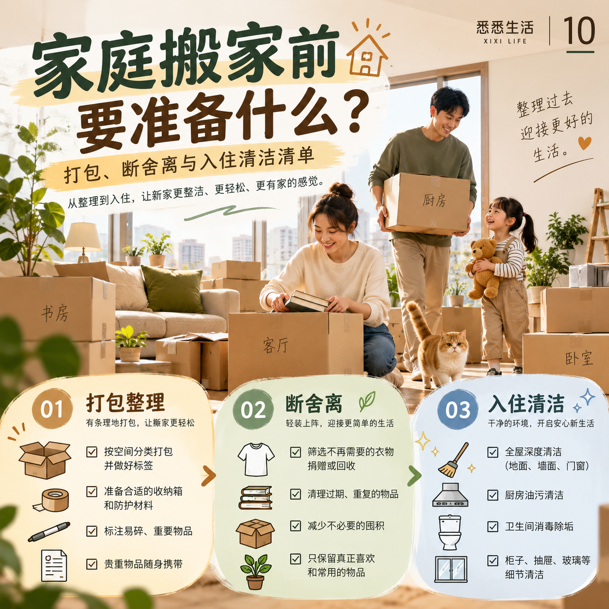 家庭搬家前要准备什么？打包、断舍离与入住清洁清单