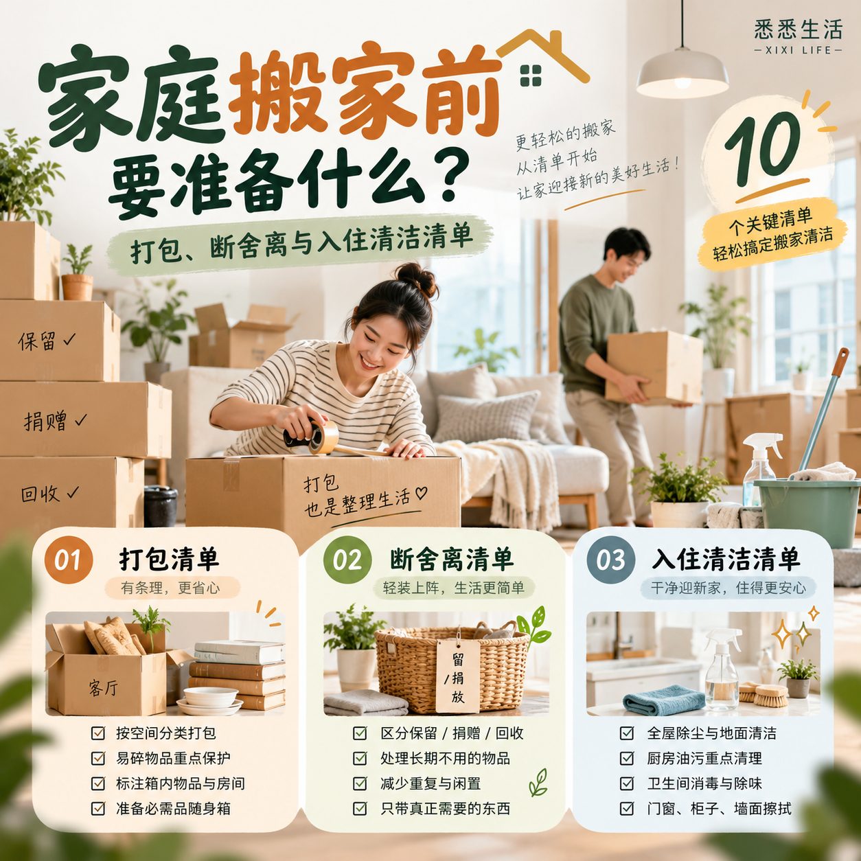 家庭搬家前要准备什么？打包、断舍离与入住清洁清单