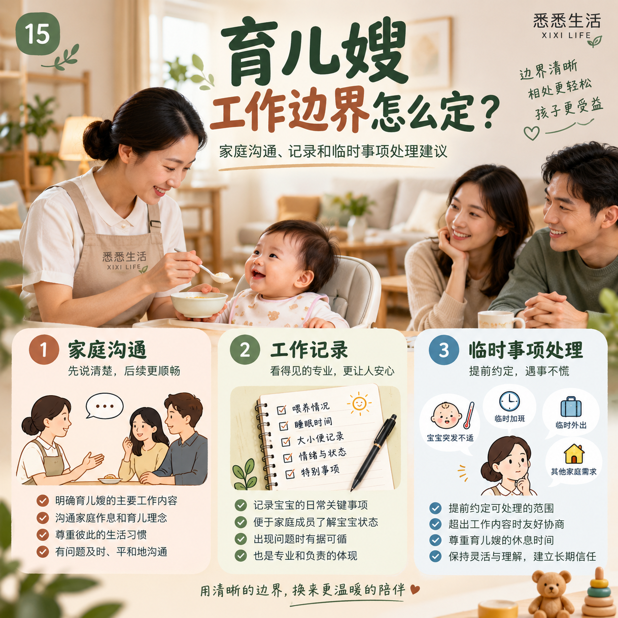 育儿嫂工作边界怎么定？家庭沟通、记录和临时事项处理建议