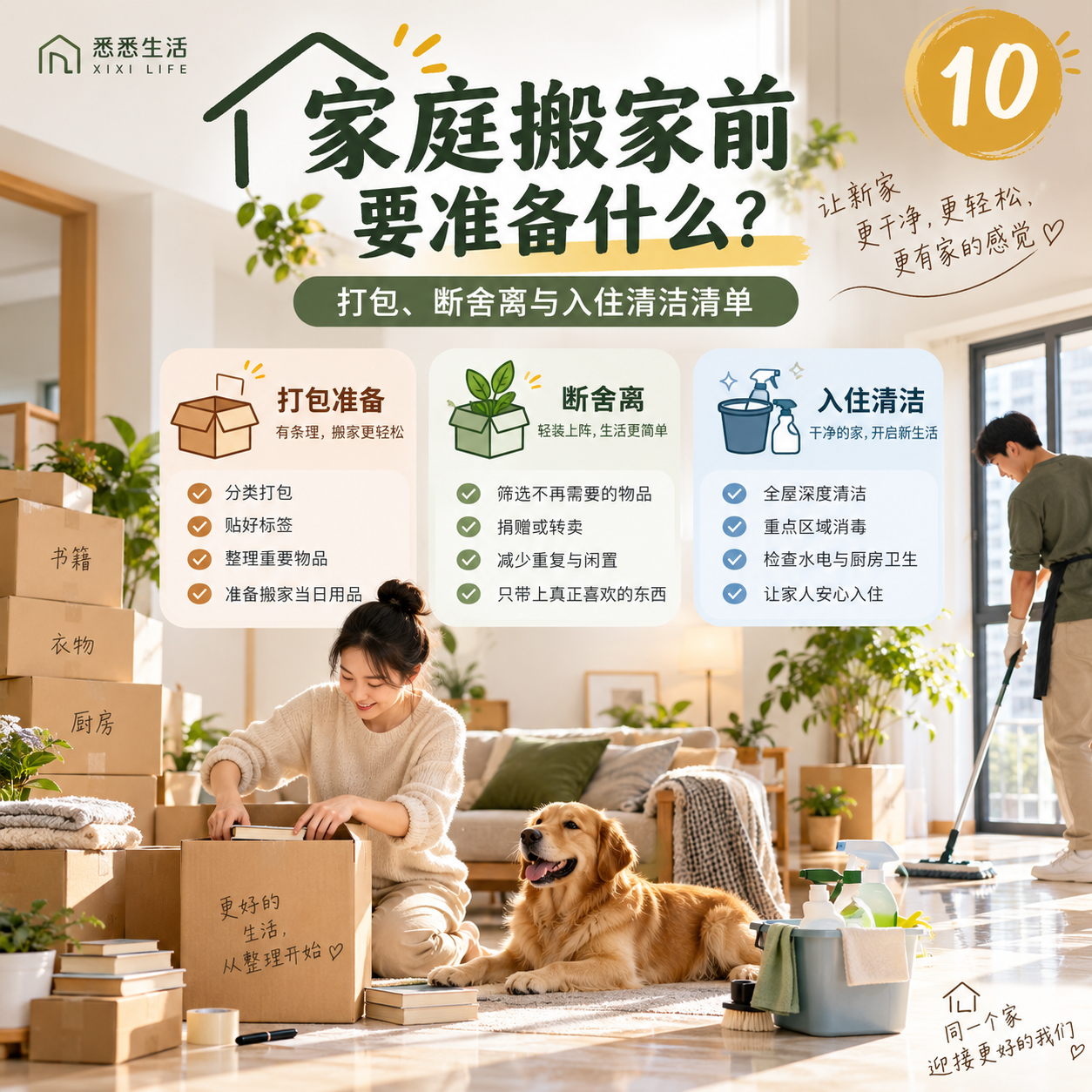 家庭搬家前要准备什么？打包、断舍离与入住清洁清单