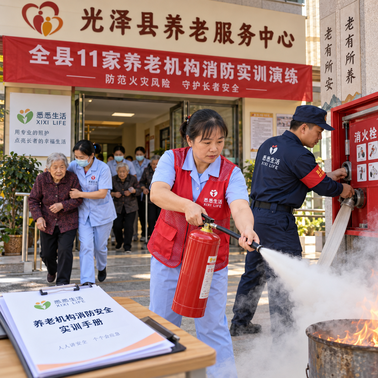 光泽11家养老机构开展消防实训：一线护理员必须掌握哪些基本技能