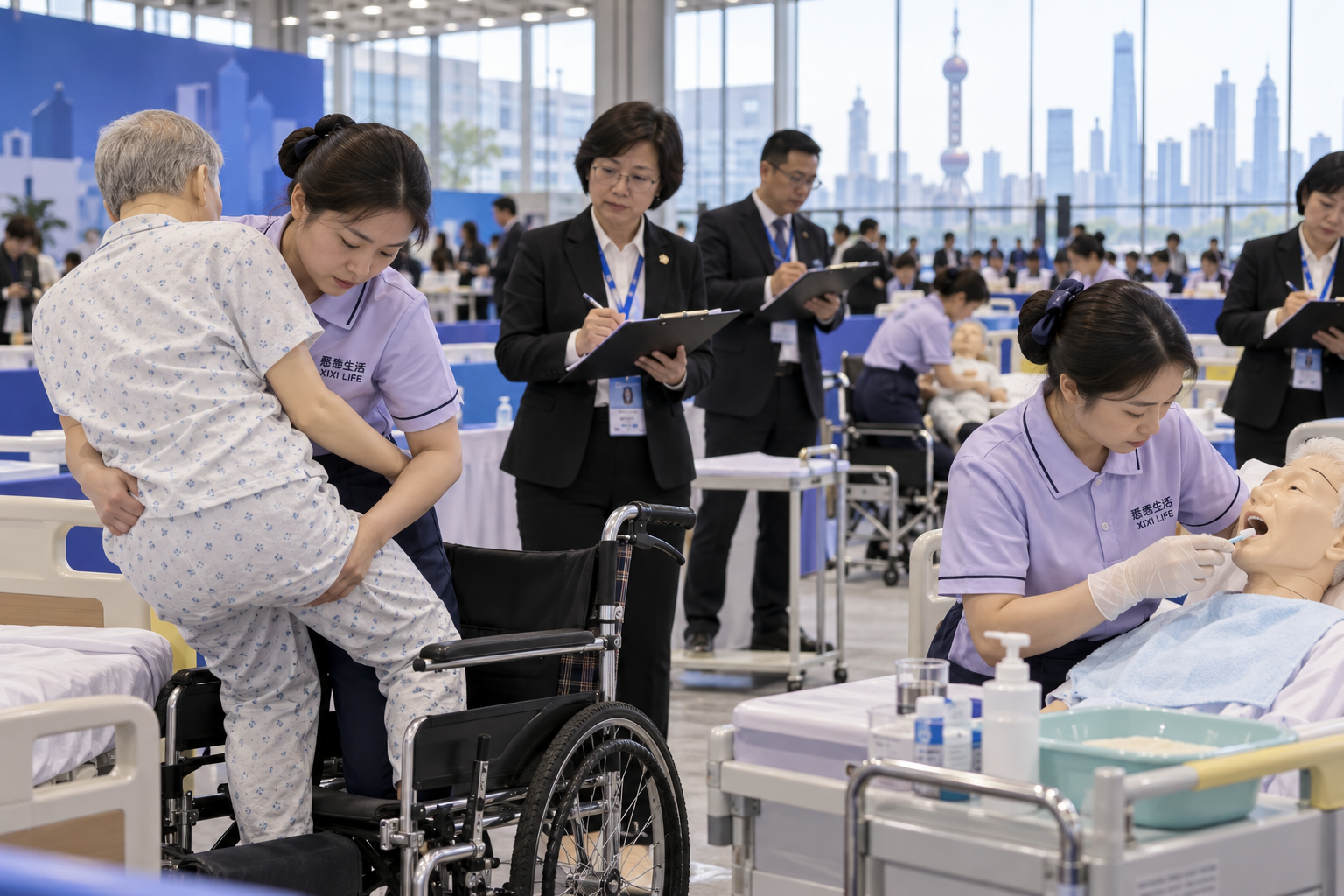 上海浦东“康桥杯”养老护理技能竞赛：35名养老护理员比拼轮椅转移与口腔护理